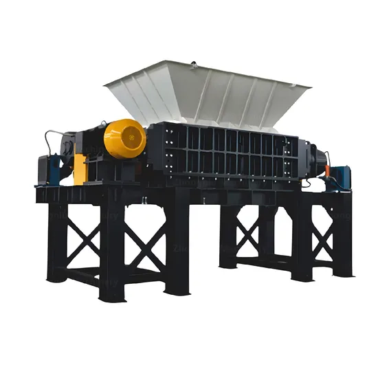 Industrial waste vehicle tire recycling machine manufacturer dual axis scrap metal shredder